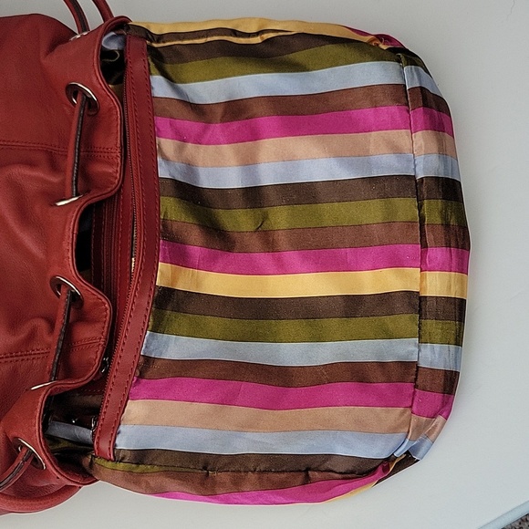 Tignanello Leather Bucket Bag Scarlett Red - Picture 10 of 16